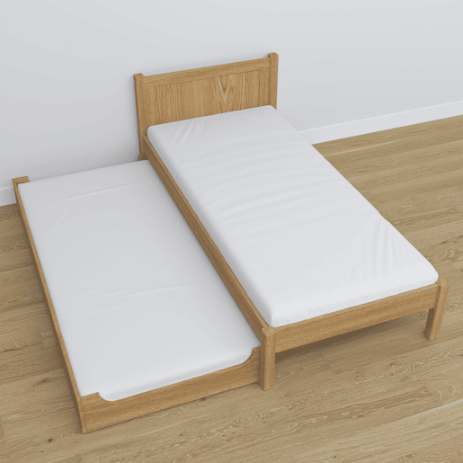 Cama individual de carvalho com gaveta para colchão N02 carvalho natural