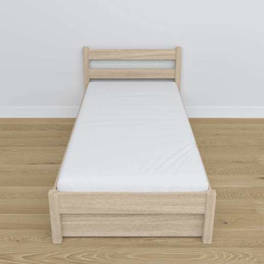 Cama individual de carvalho com gaveta N01 carvalho branqueado
