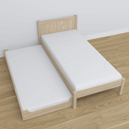 Cama individual de carvalho com gaveta para colchão N02 carvalho branqueado
