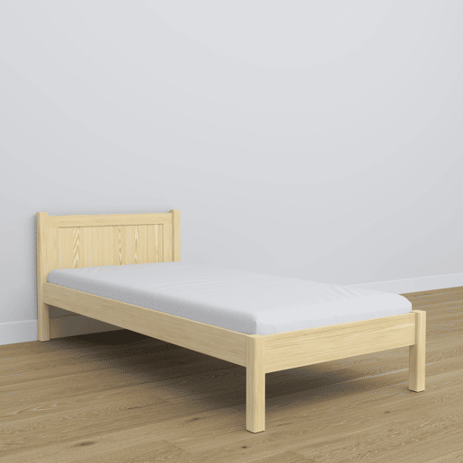 Cama individual de madeira N02 pinho incolor