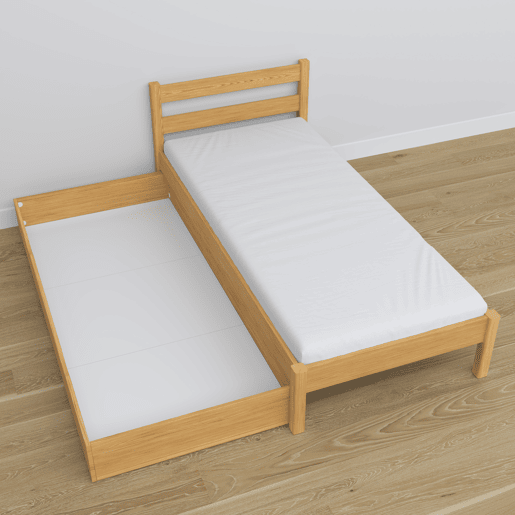 Cama individual de madeira com gaveta N01 pinho natural