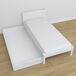 Cama individual de madera con cajón N02 80x200 Cama individual de madera con cajón N02 80x200 Blanco/ Gris