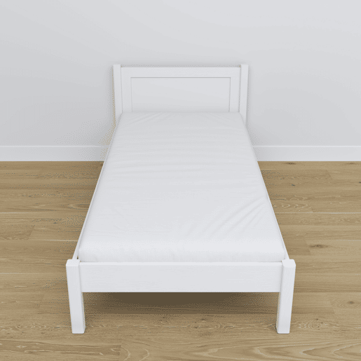 Cama individual de madeira N02 branco Cama individual de madeira N02 branco