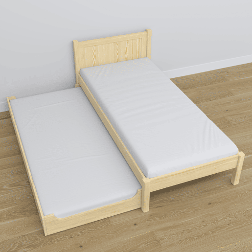 Cama individual com gaveta para colchão N02 pinho incolor