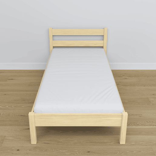 Cama individual de madeira N01 pinho incolor