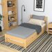 Cama individual de madera con cajón para colchón N01 120x180 Cama individual de madera con cajón para colchón N01 120x180 Pino
