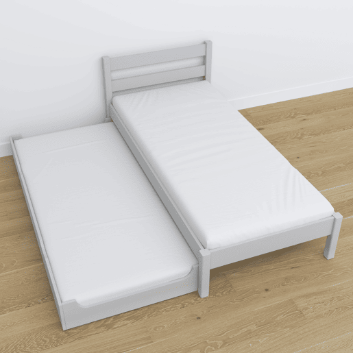 Cama individual de madeira com gaveta para colchão N01 cinza