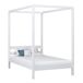 Cama individual de madera con dosel N01 80x190 Cama individual de madera con dosel N01 80x190 Blanco/ Gris
