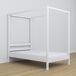 Cama individual de madera con dosel N01 80x190 Cama individual de madera con dosel N01 80x190 Blanco/ Gris