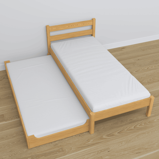 Cama individual de madeira com gaveta para colchão N01 pinho natural Cama individual de madeira com gaveta para colchão N01 pinho natural