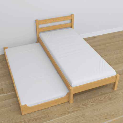 Cama individual de madeira com gaveta para colchão N01 pinho natural