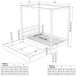Cama individual de madera con dosel y cajón N01 90x190 Cama individual de madera con dosel y cajón N01 90x190 Negro