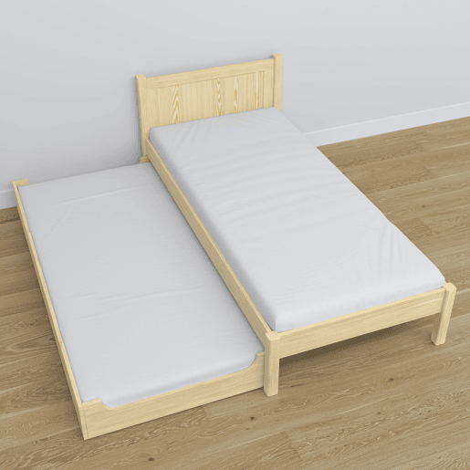 Cama individual com gaveta para colchão N02 pinho incolor
