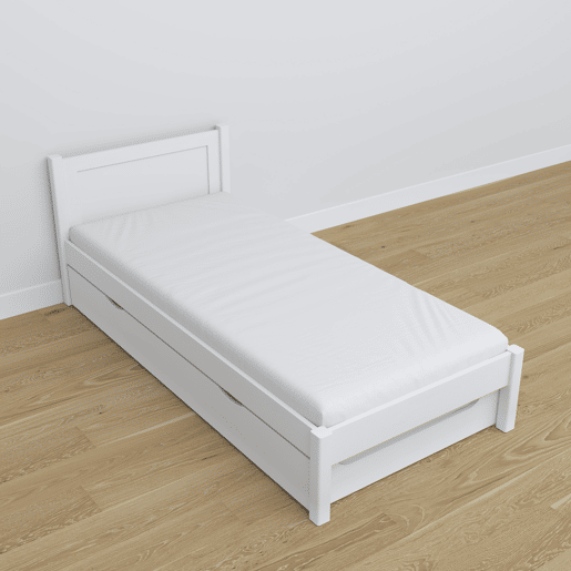 Cama individual com gaveta para colchão N02 branco