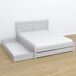 Cama individual de madera con dosel N01 120x200 Cama individual de madera con dosel N01 120x200 Blanco/ Gris