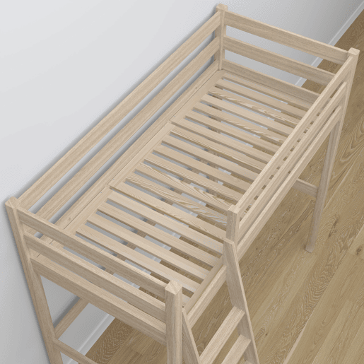 Cama mezzanine de carvalho N03 carvalho branqueado