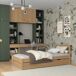 Cama individual de roble con cajón N01 90x190 Cama individual de roble con cajón N01 90x190 Roble