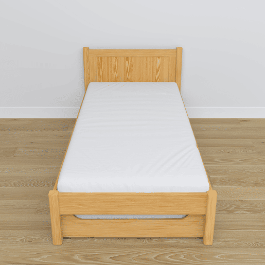 Cama individual com gaveta para colchão N02 pinho natural