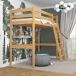 Cama alta de madera N03 120x180 Cama alta de madera N03 120x180 Pino