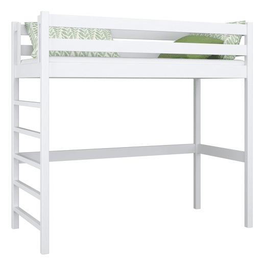 Cama alta de madeira N01 branco Cama alta de madeira N01 branco