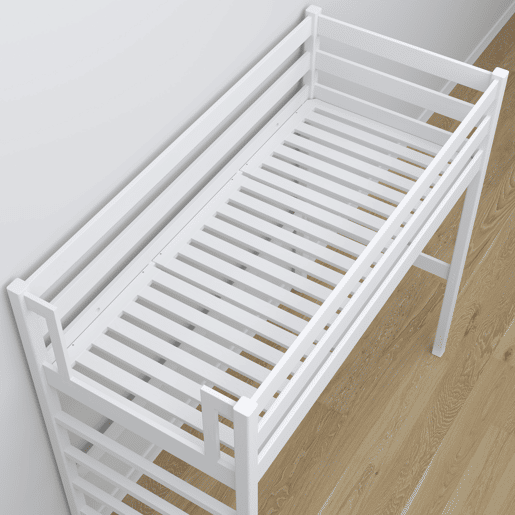 Cama alta de madeira N01 branco Cama alta de madeira N01 branco