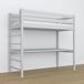Cama alta de madera con escritorio N01 90x180 Cama alta de madera con escritorio N01 90x180 Blanco/ Gris