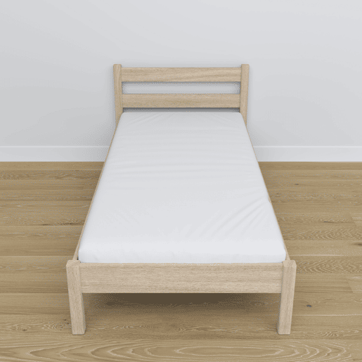 Cama individual de carvalho N01 carvalho branqueado