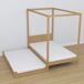 Cama individual de roble con dosel y cajón para colchón adicional N02 80x190 Cama individual de roble con dosel y cajón para colchón adicional N02 80x190 Roble