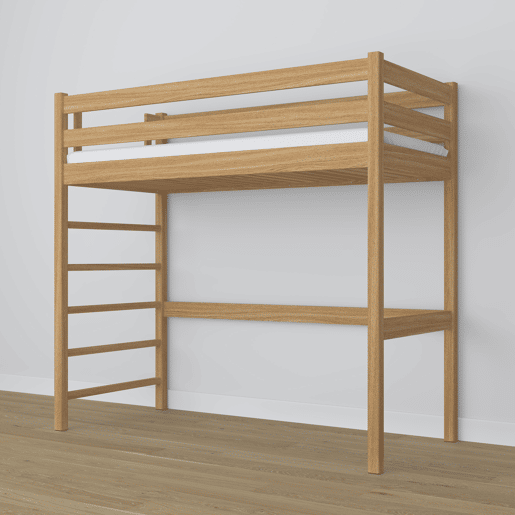 Cama mezzanine de carvalho N01 carvalho natural
