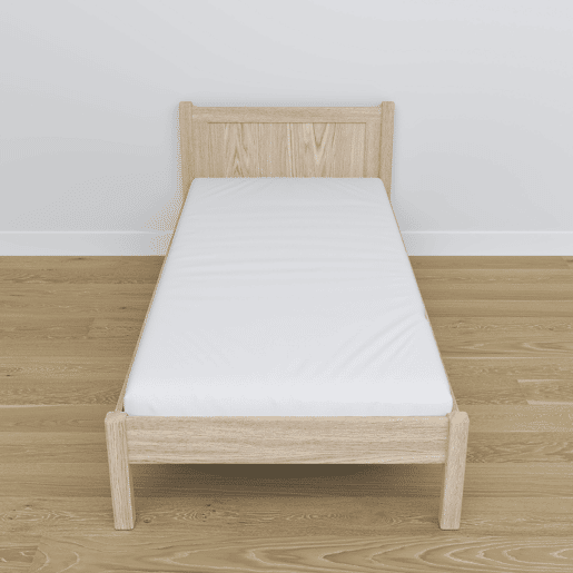 Cama individual de carvalho N02 carvalho branqueado