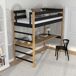 Cama alta de madera con escritorio N01 90x180 Cama alta de madera con escritorio N01 90x180 Negro