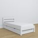 Cama individual de madera con cajón para colchón N01 80x200 Cama individual de madera con cajón para colchón N01 80x200 Blanco/ Gris