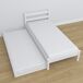 Cama individual de madera con cajón para colchón N01 80x200 Cama individual de madera con cajón para colchón N01 80x200 Blanco/ Gris