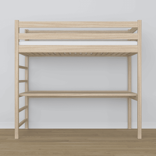 Cama mezzanine de carvalho com secretária N01 carvalho branqueado