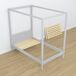 Cama individual de madera con dosel y cajón para colchón N02 100x200 Cama individual de madera con dosel y cajón para colchón N02 100x200 Blanco/ Gris