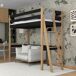 Cama alta de madera N02 120x190 Cama alta de madera N02 120x190 Negro