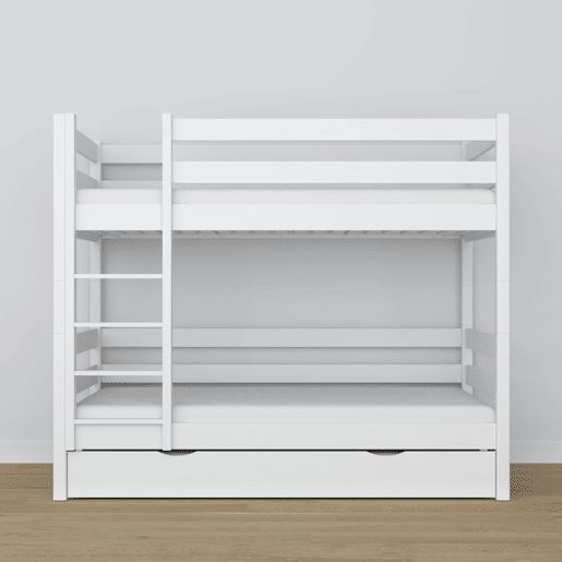 Beliche de madeira com gaveta para colchão N01 branco