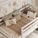 Cama alta de madera con escritorio N05 80x190 Cama alta de madera con escritorio N05 80x190 Blanco/ Gris
