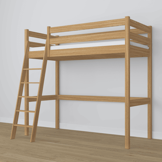 Cama mezzanine de carvalho N03 carvalho natural