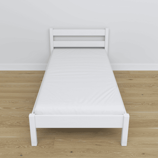 Cama individual de madeira N01 branco