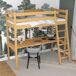 Cama alta de madera con escritorio N03 90x180 Cama alta de madera con escritorio N03 90x180 Pino