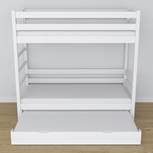 Beliche de madeira com gaveta para colchão N03 branco
