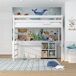 Cama alta de madera N01 80x190 Cama alta de madera N01 80x190 Blanco/ Gris