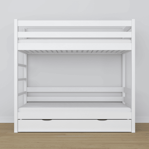 Beliche de madeira com gaveta para colchão N03 branco