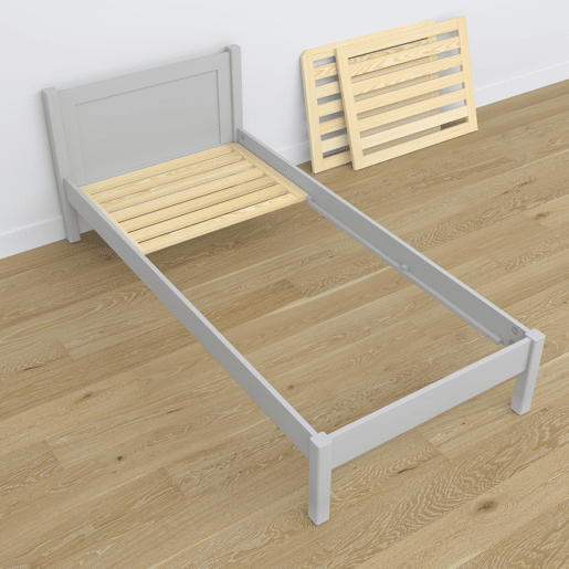 Cama individual de madeira N02 cinza