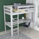 Cama alta de madera con escritorio N05 80x180 Cama alta de madera con escritorio N05 80x180 Blanco/ Gris