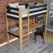Cama alta de madera con escritorio N05 90x190 Cama alta de madera con escritorio N05 90x190 Negro