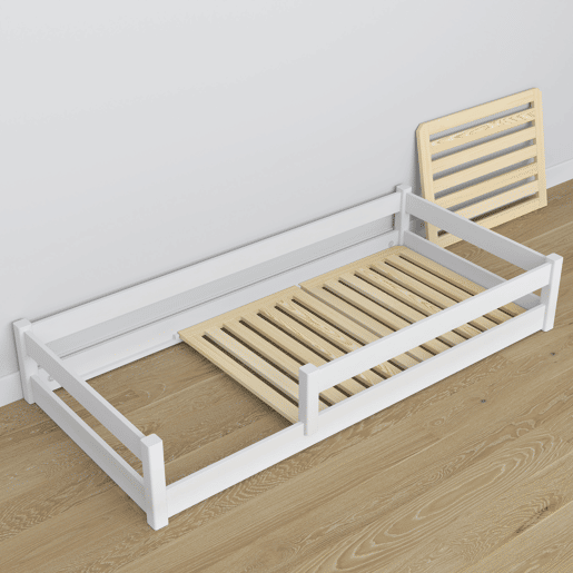 Cama baixa de madeira N02 branco