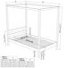 Cama individual de roble con dosel N01 80x180 Cama individual de roble con dosel N01 80x180 Roble