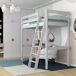 Cama alta de madera N03 90x190 Cama alta de madera N03 90x190 Blanco/ Gris